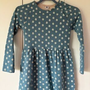 Petit Bateau Blue Floral Quilted Girl’s Dress